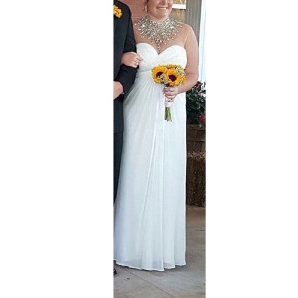 Blush | White Formal Dress